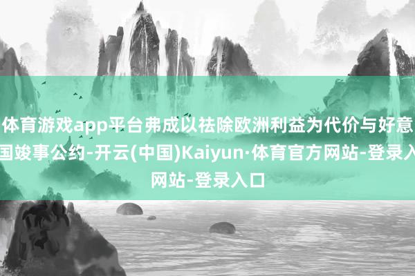 体育游戏app平台弗成以祛除欧洲利益为代价与好意思国竣事公约-开云(中国)Kaiyun·体育官方网站-登录入口