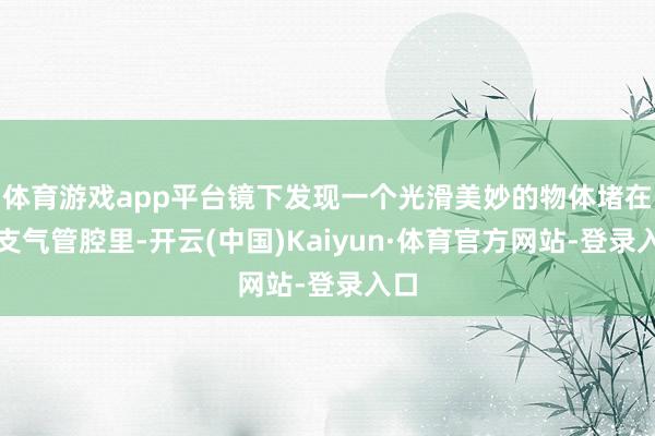 体育游戏app平台镜下发现一个光滑美妙的物体堵在了支气管腔里-开云(中国)Kaiyun·体育官方网站-登录入口