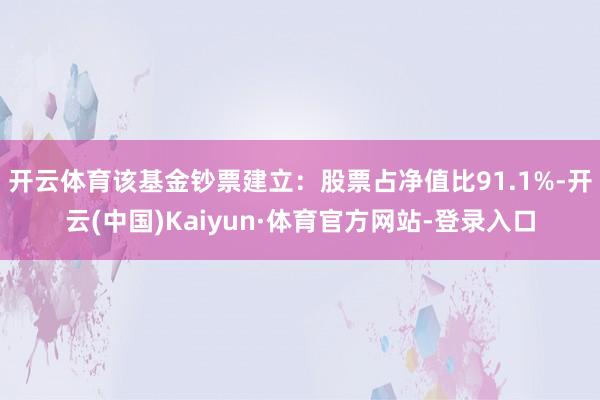 开云体育该基金钞票建立：股票占净值比91.1%-开云(中国)Kaiyun·体育官方网站-登录入口