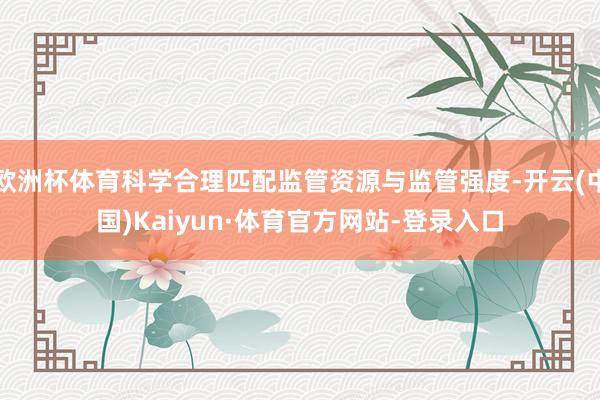 欧洲杯体育科学合理匹配监管资源与监管强度-开云(中国)Kaiyun·体育官方网站-登录入口