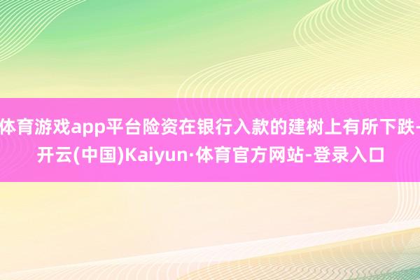 体育游戏app平台险资在银行入款的建树上有所下跌-开云(中国)Kaiyun·体育官方网站-登录入口